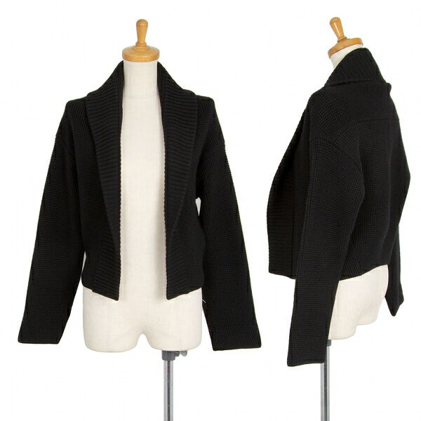Yohji Yamamoto FEMME Wool Rib Knit Cardigan Black Size 2