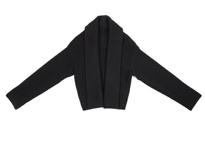 Yohji Yamamoto FEMME Wool Rib Knit Cardigan Black Size 2