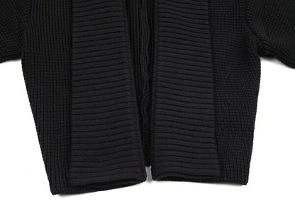 Yohji Yamamoto FEMME Wool Rib Knit Cardigan Black Size 2