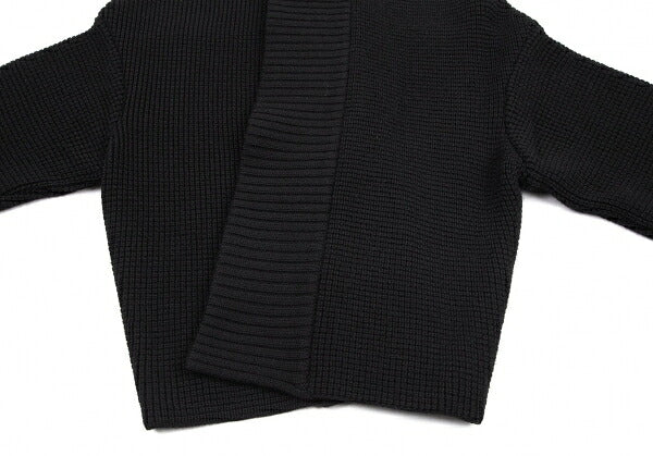 Yohji Yamamoto FEMME Wool Rib Knit Cardigan Black Size 2