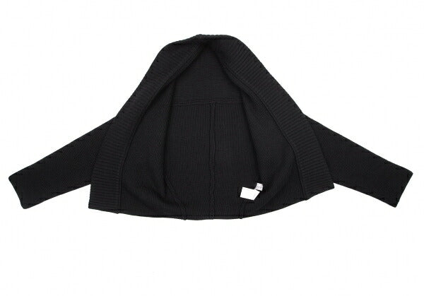 Yohji Yamamoto FEMME Wool Rib Knit Cardigan Black Size 2