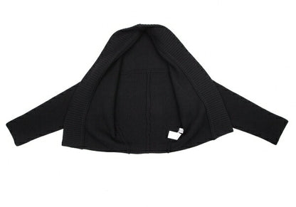 Yohji Yamamoto FEMME Wool Rib Knit Cardigan Black Size 2