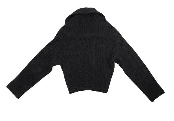 Yohji Yamamoto FEMME Wool Rib Knit Cardigan Black Size 2
