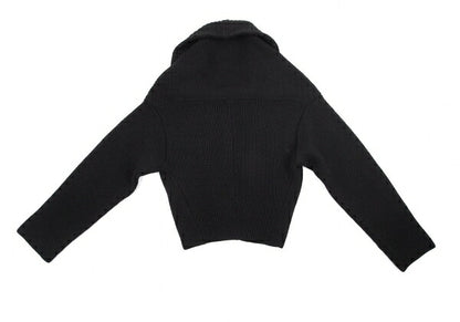 Yohji Yamamoto FEMME Wool Rib Knit Cardigan Black Size 2
