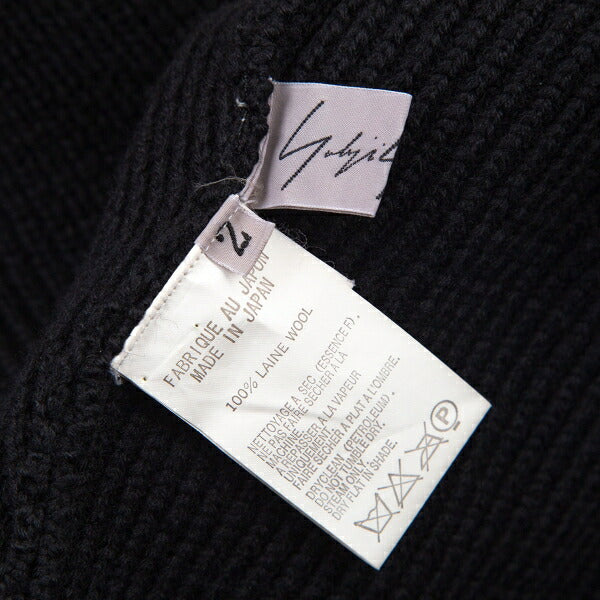 Yohji Yamamoto FEMME Wool Rib Knit Cardigan Black Size 2