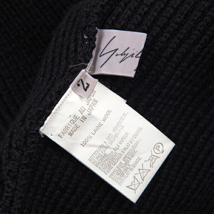 Yohji Yamamoto FEMME Wool Rib Knit Cardigan Black Size 2