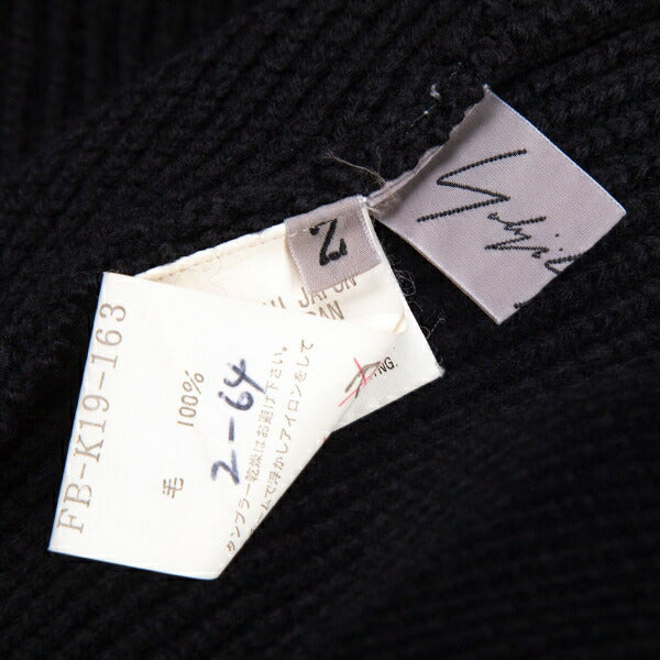 Yohji Yamamoto FEMME Wool Rib Knit Cardigan Black Size 2