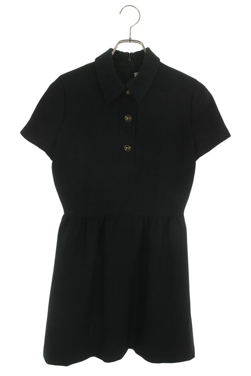 Christian Dior CD Button Short Sleeve Polo Dress Size 36