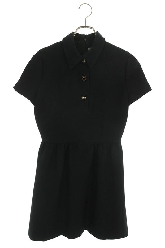 Christian Dior CD Button Short Sleeve Polo Dress Size 36