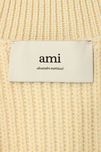 AMI 25SS Embroidered V-Neck Knit Vest White Size XL