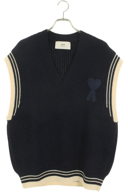 AMI 25SS Embroidered Vest Blue Size XL