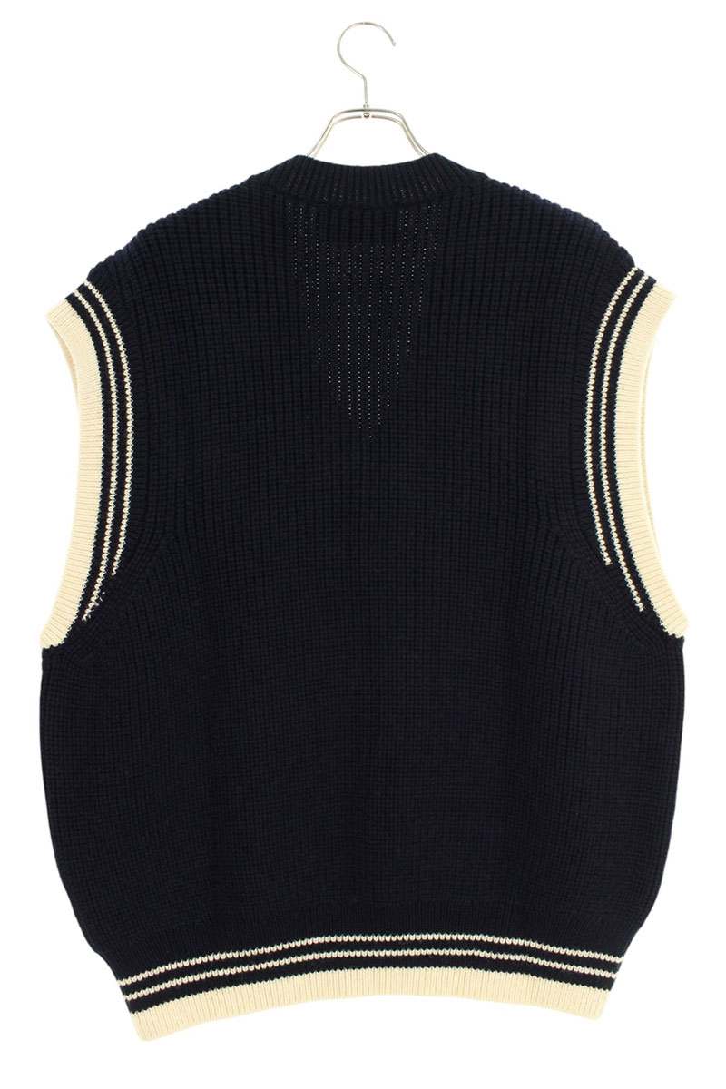 AMI 25SS Embroidered Vest Blue Size XL