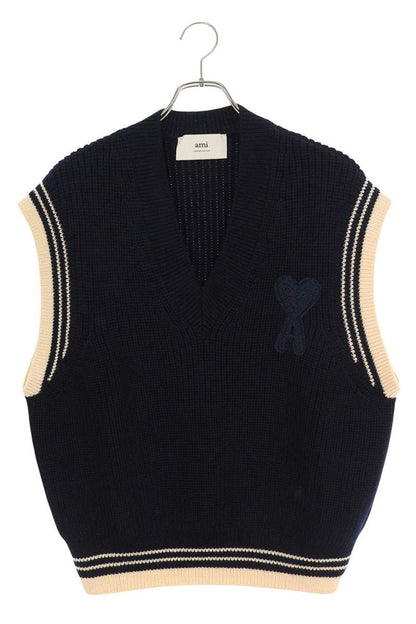 AMI 25SS Embroidered Vest Blue Size M