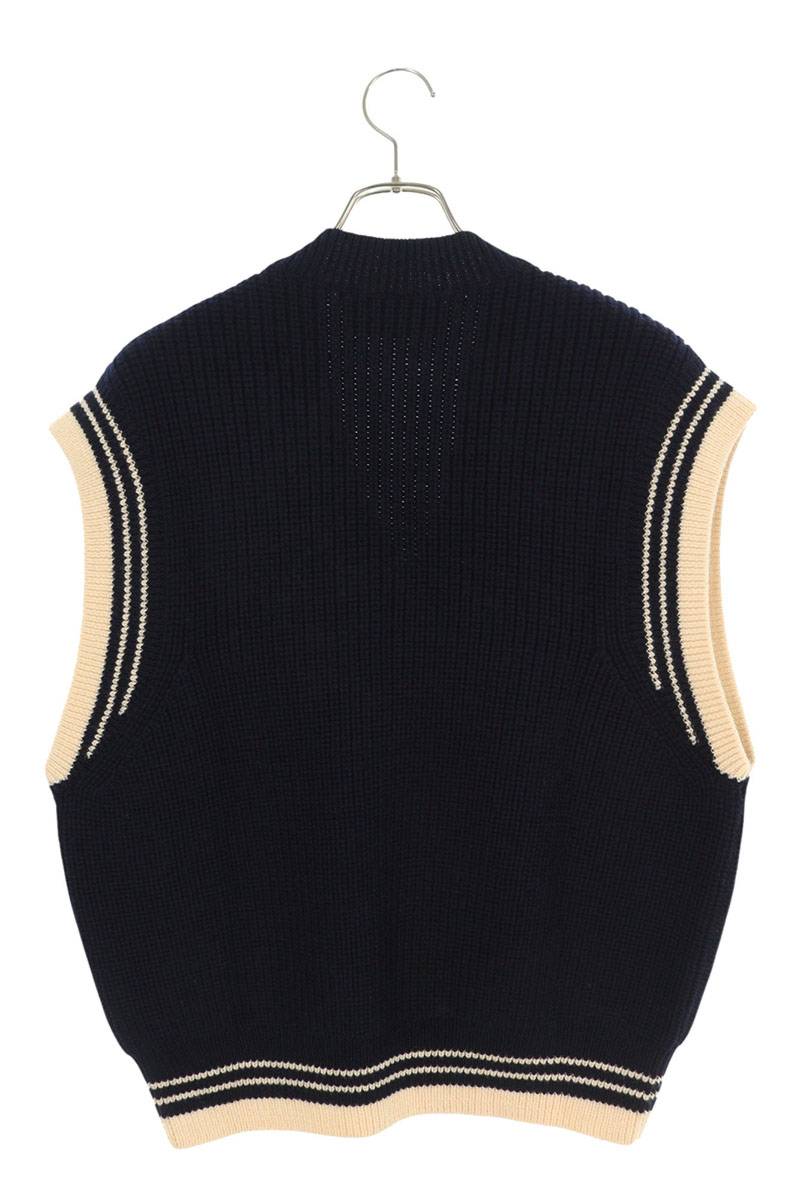 AMI 25SS Embroidered Vest Blue Size M