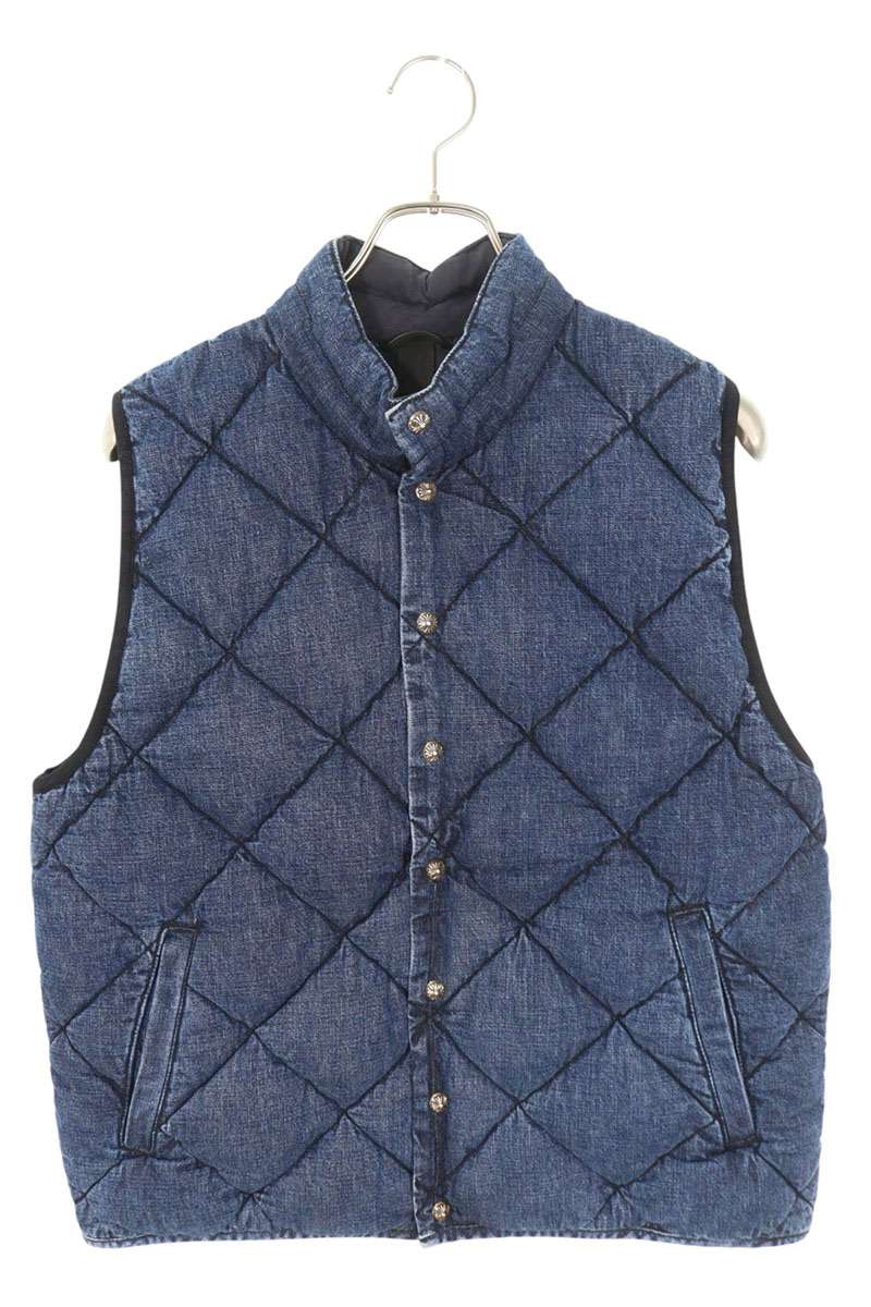 Chrome Hearts TEENAGE KICKS Denim Quilted Vest Indigo Size S
