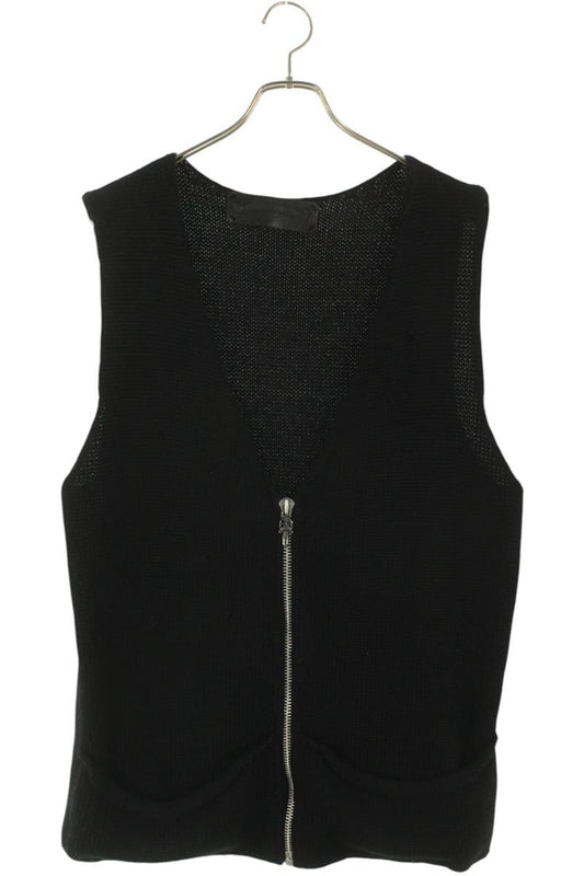 Chrome Hearts Dagger Zip Alpaca Knit Vest Black Size L