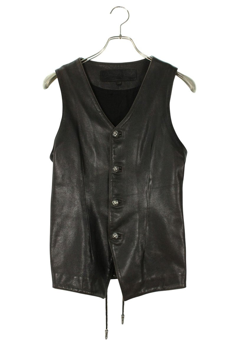 Chrome Hearts Crossball Button Leather Vest Size M