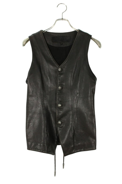 Chrome Hearts Crossball Button Leather Vest Size M