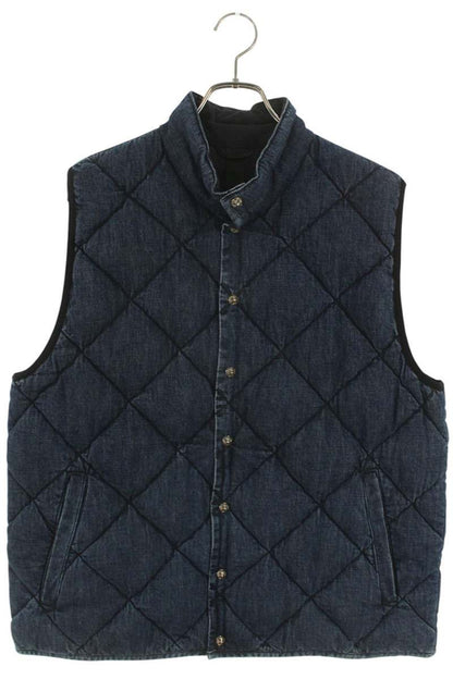 Chrome Hearts TEENAGE KICKS Denim Quilted Vest Indigo Size L