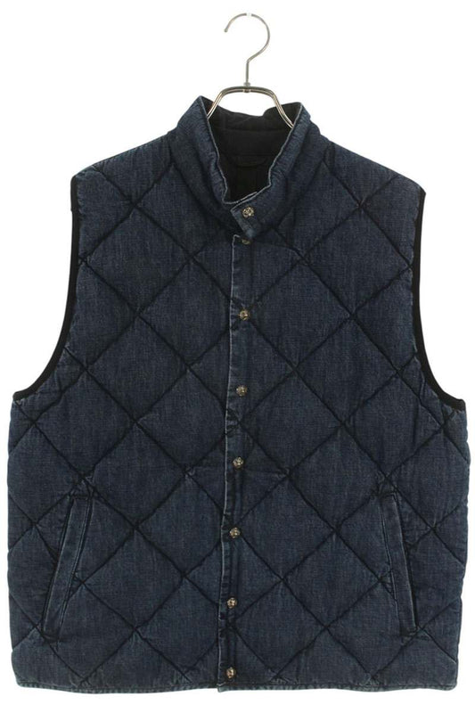 Chrome Hearts TEENAGE KICKS Denim Quilted Vest Indigo Size L