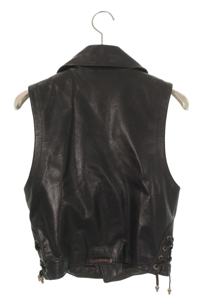 Chrome Hearts JJ DEAN Dagger Zip Rider Leather Vest Size S