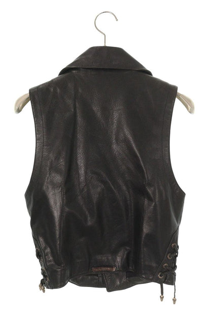 Chrome Hearts JJ DEAN Dagger Zip Rider Leather Vest Size S