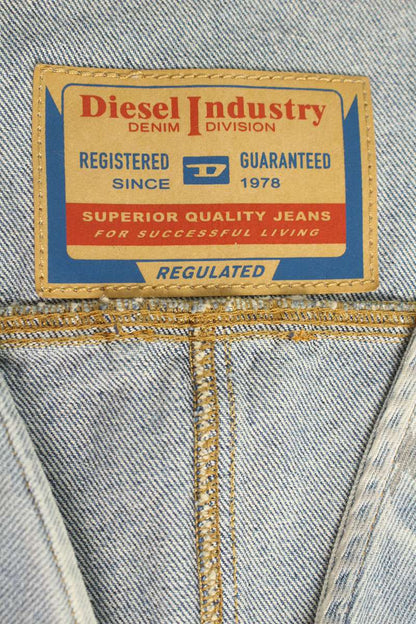 DIESEL Distressed Multi-Pocket Denim Vest Blue Size L