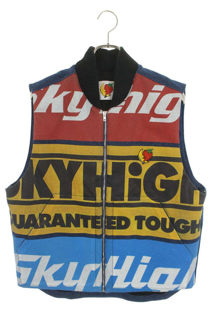 Sky High Farm Printed Denim Vest Indigo Multi Size L