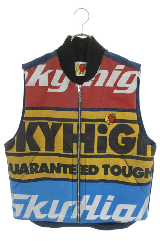 Sky High Farm Printed Denim Vest Indigo Multi Size L