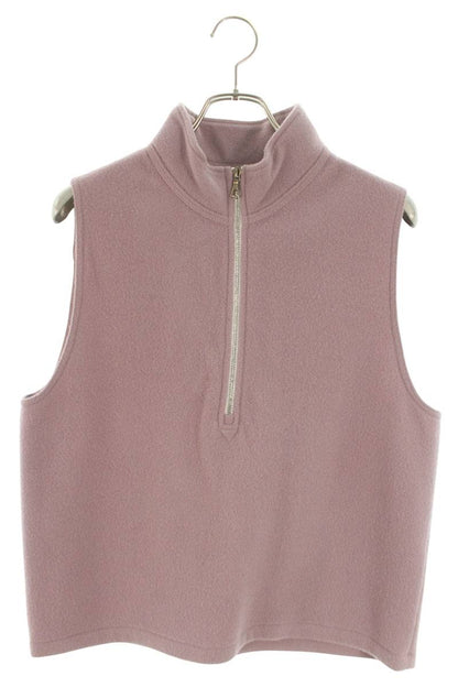RIER Natural Fleece Half-Zip Wool Vest Purple Size S