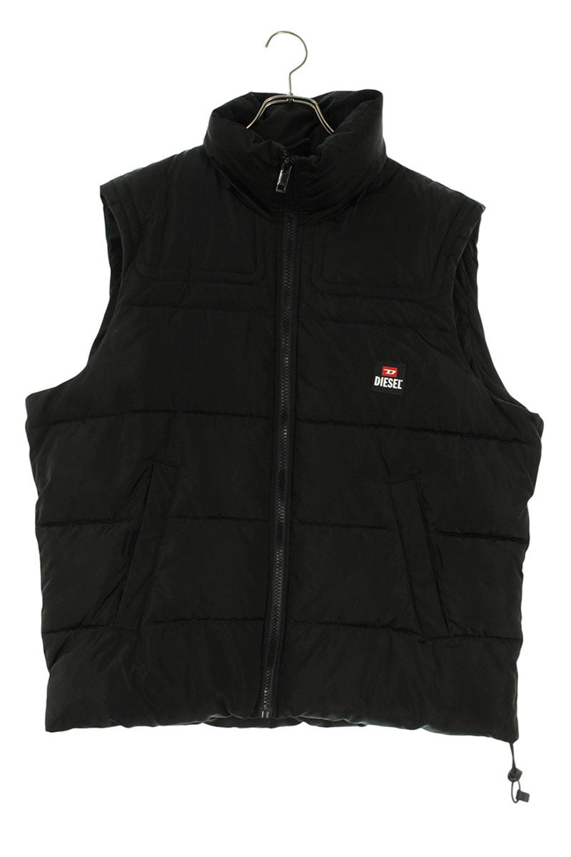 DIESEL Rubber Logo Padded Vest Black Size L