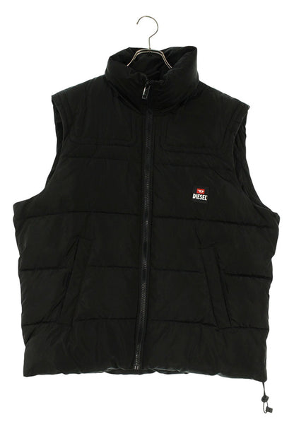 DIESEL Rubber Logo Padded Vest Black Size L