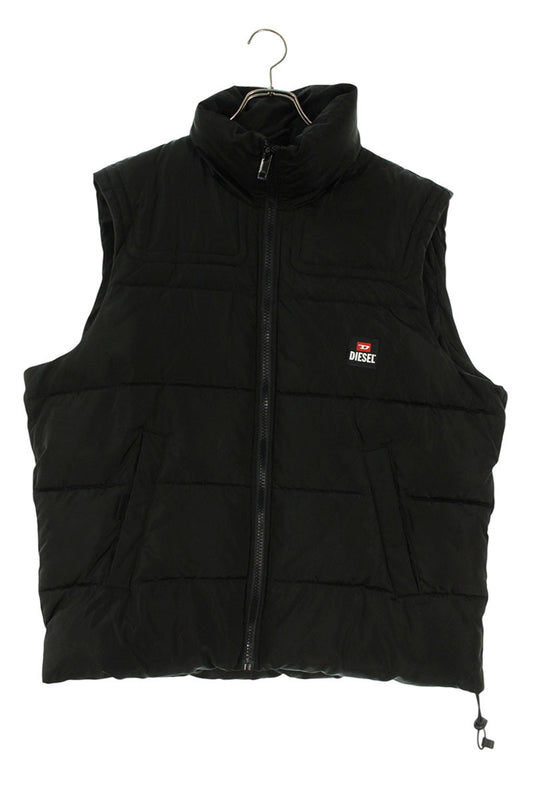 DIESEL Rubber Logo Padded Vest Black Size L