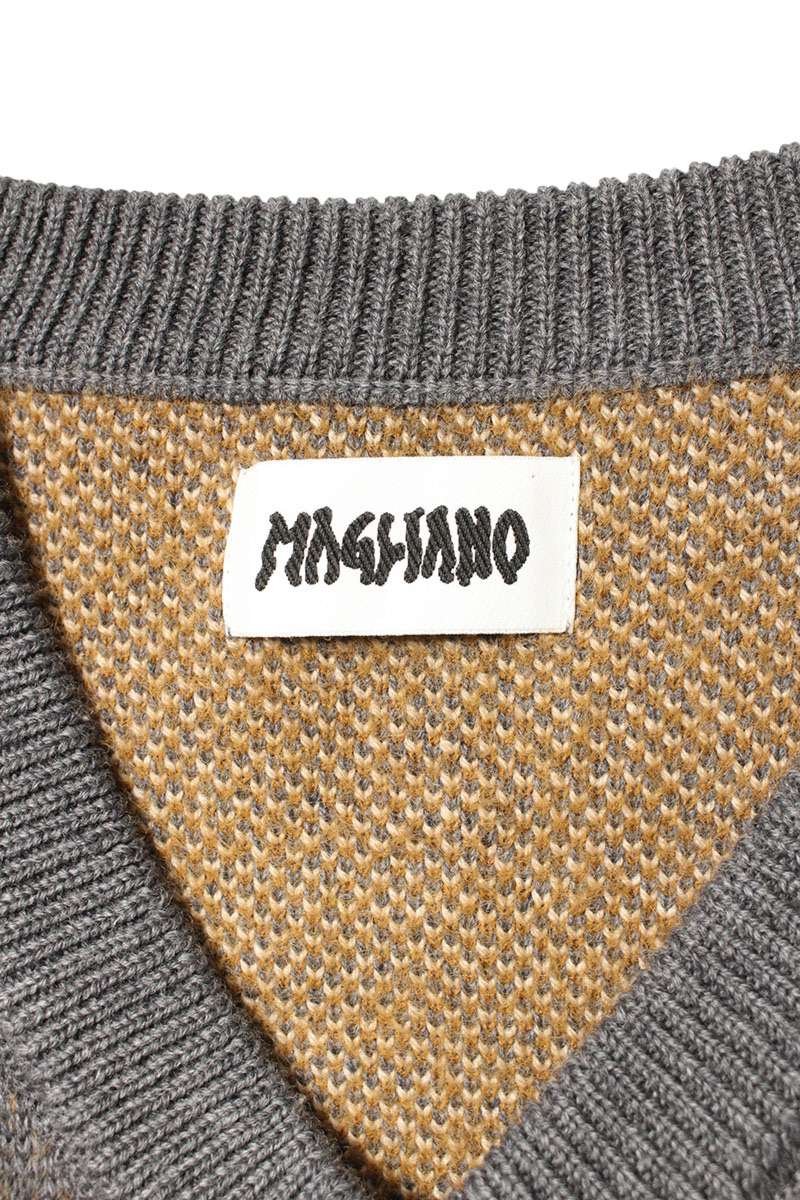 MAGLIANO Bear Design Knit Vest Gray Size L