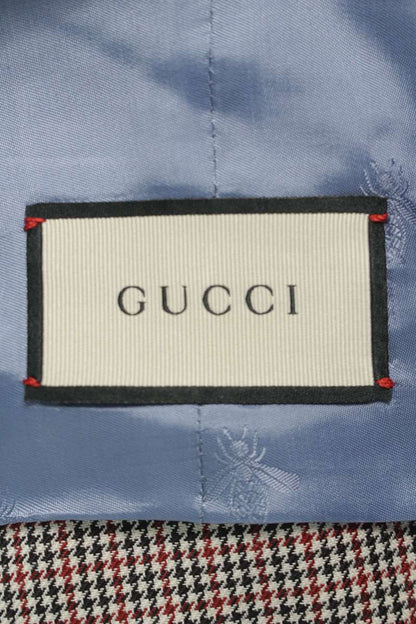 GUCCI Check Wool Mohair Vest Beige Size 46R