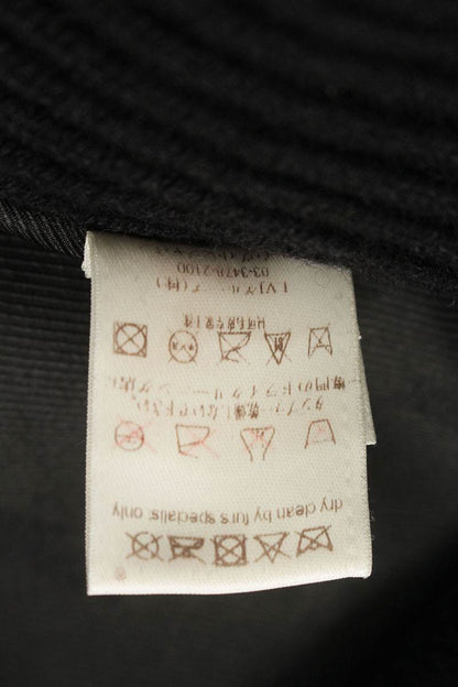 Louis Vuitton 09AW Logo Embroidered High Neck Fur Silk Vest Black Size S