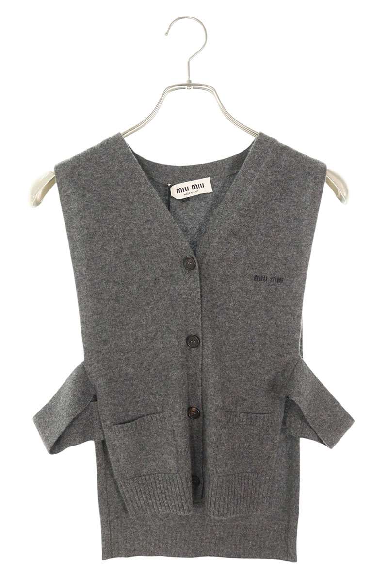 miumiu 26SS Cashmere Knit Vest Gray Size L