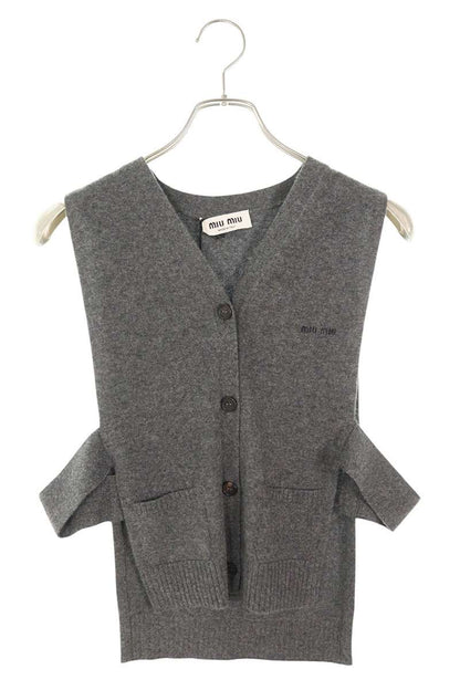 miumiu 26SS Cashmere Knit Vest Gray Size L