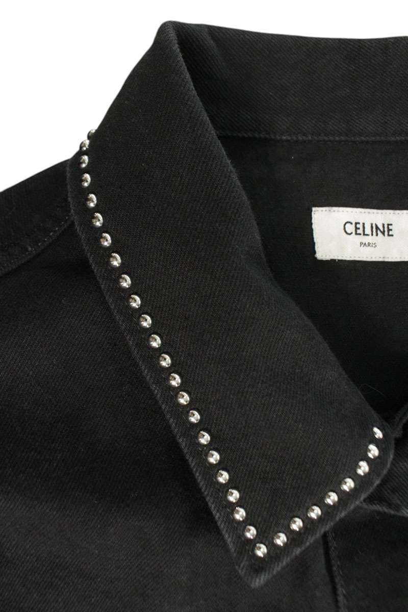 CELINE Studded Denim Vest Black Multi Size M