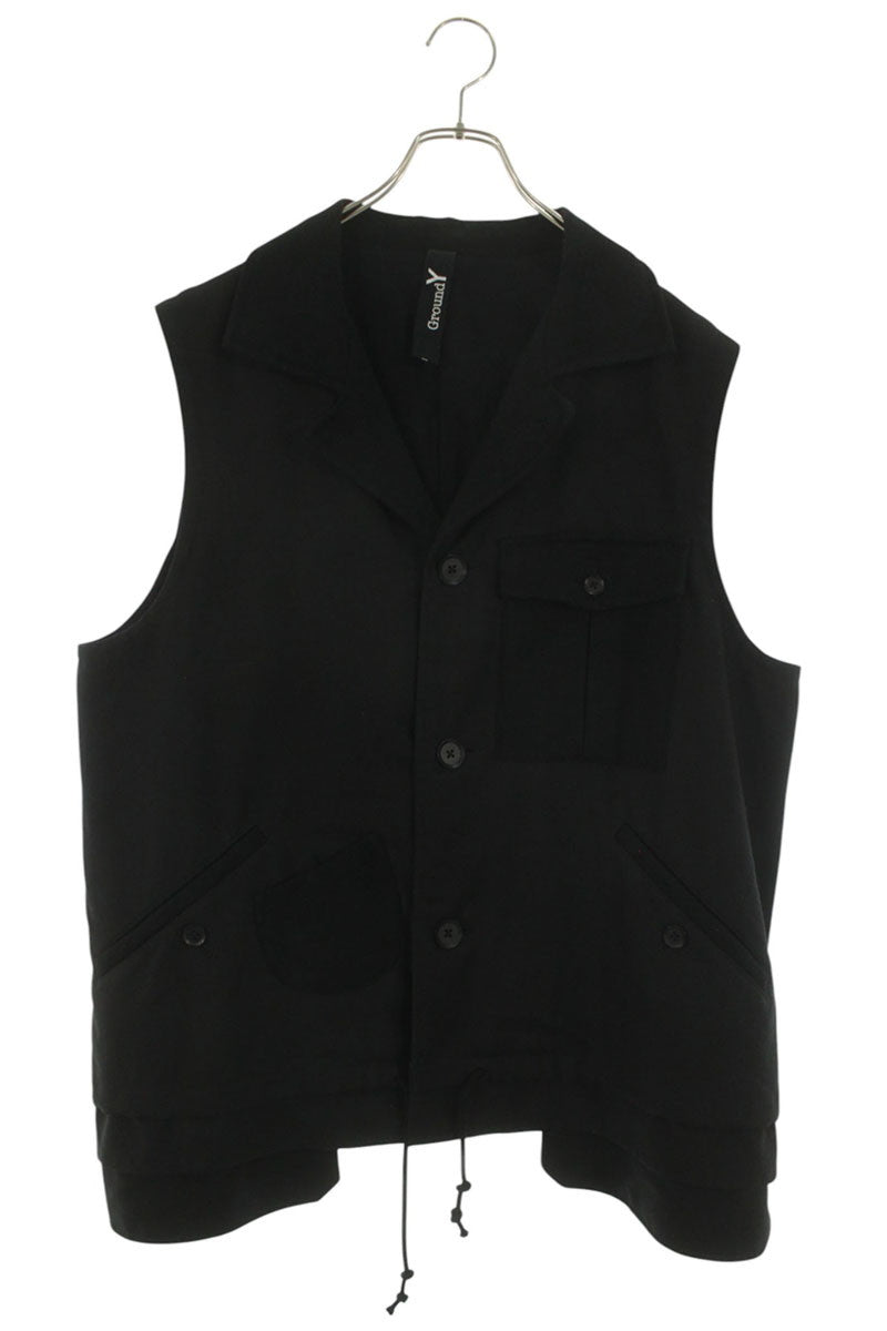 GroundY 21AW Wool Work Jacket Vest Black Size L