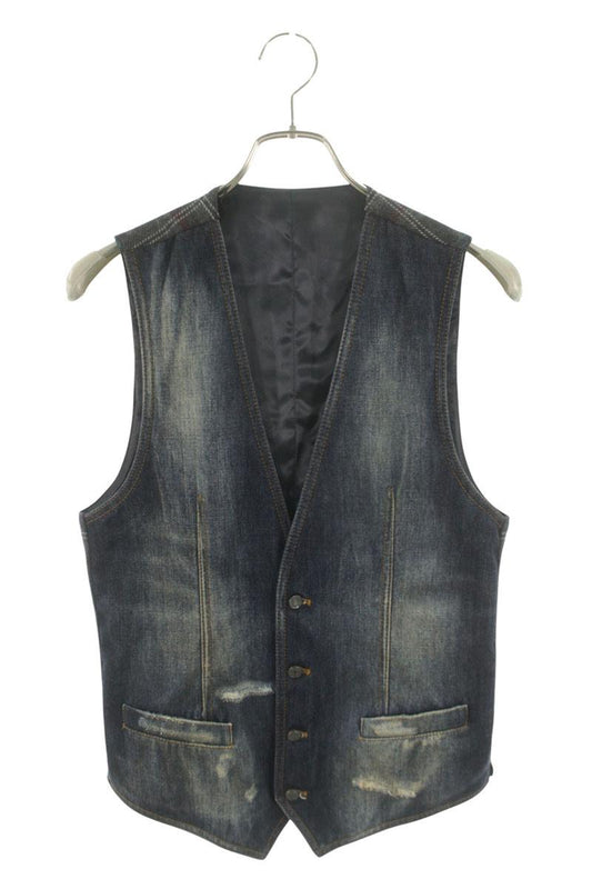 DOLCE & GABBANA Distressed Denim Vest Multi Size S