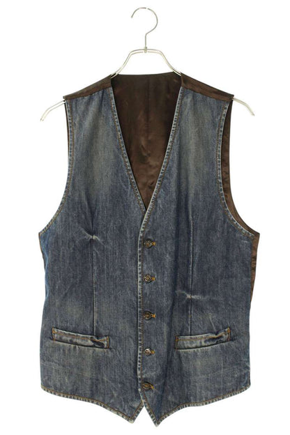 DOLCE & GABBANA Washed Denim Vest Indigo Size S