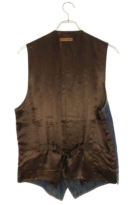 DOLCE & GABBANA Washed Denim Vest Indigo Size S