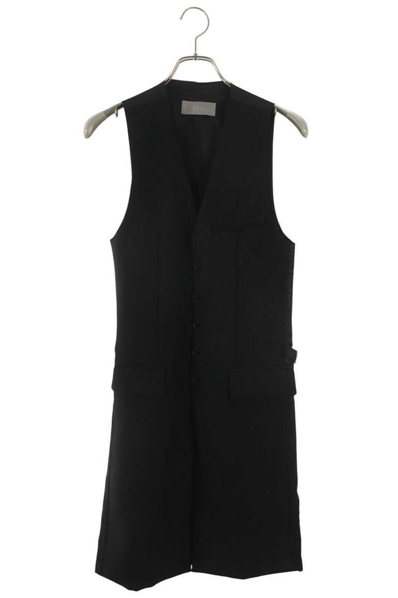 Dior HOMME 07AW Wool Mohair Long Vest Black Size 38