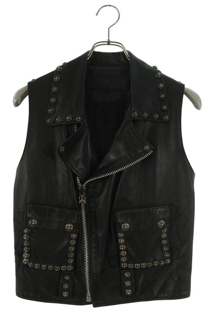 Chrome Hearts Custom Leather Vest Cross Ball Studs Size M
