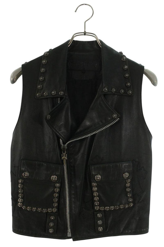 Chrome Hearts Custom Leather Vest Cross Ball Studs Size M