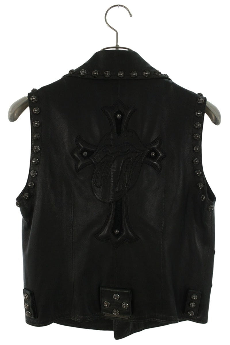 Chrome Hearts Custom Leather Vest Cross Ball Studs Size M
