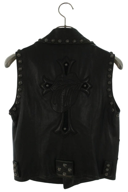 Chrome Hearts Custom Leather Vest Cross Ball Studs Size M