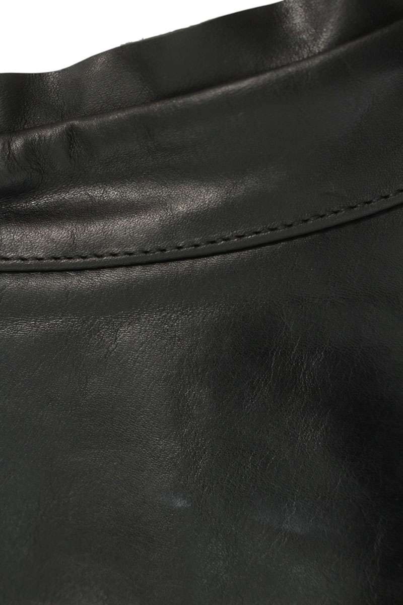 Rick Owens LOY V-Neck Leather Vest Black Size L