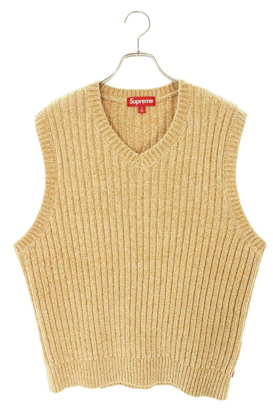 Supreme 24AW Chenille Sweater Vest Beige Size M